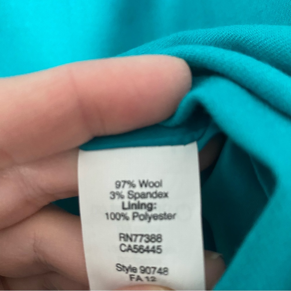 J. Crew teal shift dress career has pockets 3/4 sleeve size 4 - Picture 6 of 9